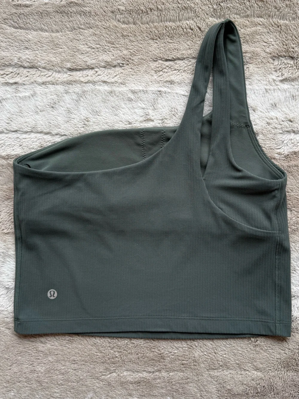 Lululemon Ribbed Nulu Asymmetrical Yoga Tank Top in Dark Forest Size 8